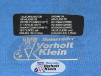 Hinweißschild rechts S-Cockpit Ölsorte