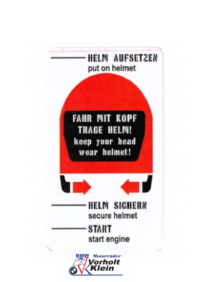 Hinweisschild Helm