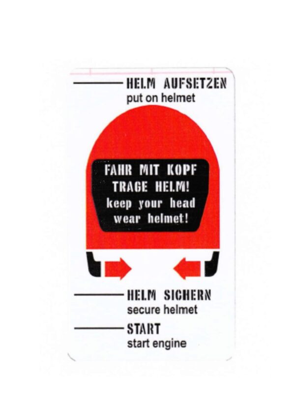 Hinweisschild Helm